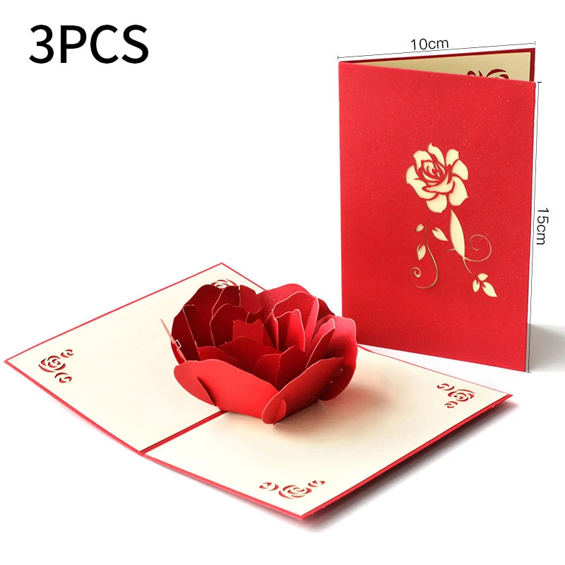 3d Rose Pop Up Card, Valentines Day Card 9