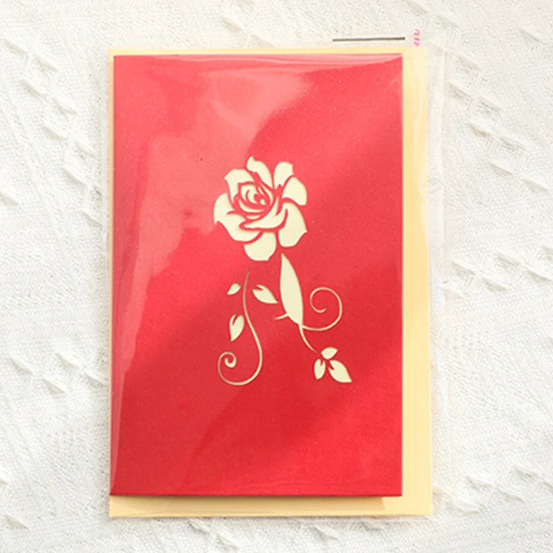3d Rose Pop Up Card, Valentines Day Card 5